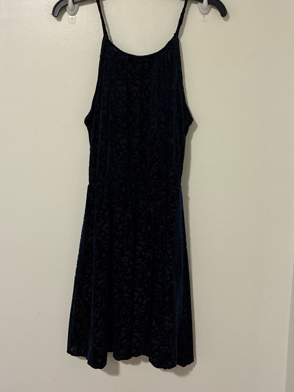 J For Justify Dress Juniors XL Velvet Burnout Blue Black Cheetah Damask Mini